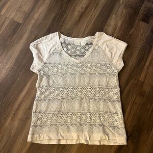 Chico’s Off White Lace Top Size One